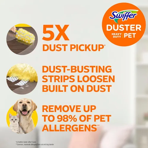 Vista 2 de Swiffer Recambios para plumeros resistentes para mascotas, plumeros multisuperficie 360 con protección contra olores Febreze, 11