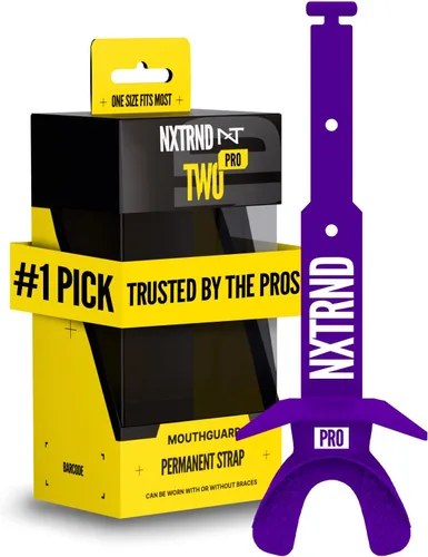 Vista 30 de Nxtrnd Two Pro Protector Bucal de Fútbol Americano, Correa Permanente, Se Ajusta a Adultos y Jóvenes (Negro)