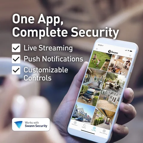 Vista 7 de Sistema de cámara de seguridad adicional DVR Bullet de Swann con foco sensor, video Full HD 1080p, diseño para interior o exterior