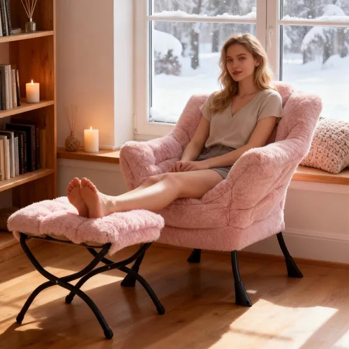 Vista 97 de Welnow Silla Lazy con otomana, moderna silla de descanso con reposabrazos y un bolsillo lateral, sillón para sofá de ocio, sillón de lectura