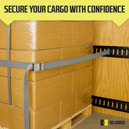 Vista 5 de DC Cargo Mall 2 correas E-Track, correas de amarre de carga con hebilla de leva de 2 pulgadas x 12 pies para sistemas de amarre ETrack en camiones