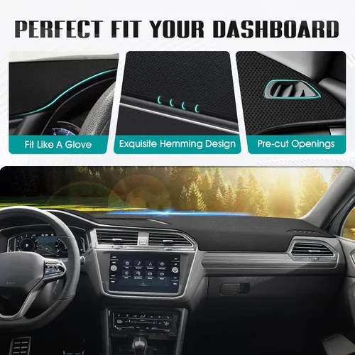 Vista 193 de FIILINES - Cubierta para tablero, accesorio para tablero de malla antideslizante, parasol sin reflejos y protector compatible con Toyota Tundra