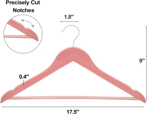 Vista 6 de Perchas de cedro para armario, paquete de 20 perchas de madera con muescas suaves, perchas resistentes de madera de cedro con gancho giratorio
