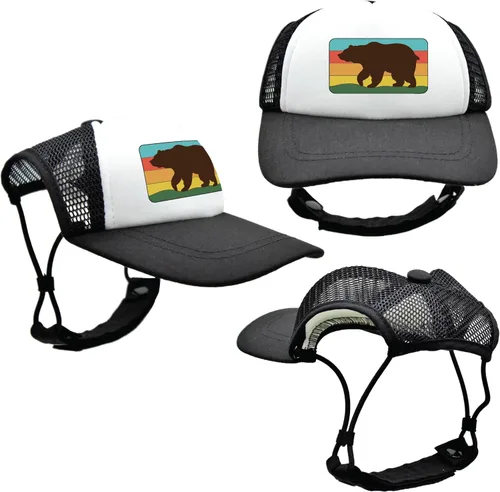 Vista 35 de Nature Collection, sombreros de camionero PupLid para perros (XXS) Protección solar elegante de alta calidad para el perro moderno, ajustable