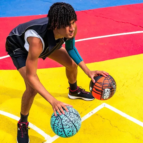 Vista 4 de AND1 Fantom Graffiti Rubber Basketball - Streetball for Indoor and Outdoor Use, Deep Channel Construction and Durability