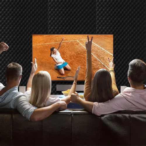 Vista 7 de Paquete de 2 paneles de espuma acústica, espuma de caja de huevos de 48 x 24 x 2 pulgadas, paneles de pared de espuma insonorizada, panel de espuma