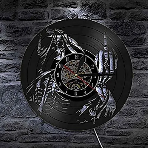 Vista 3 de Reloj de pared con luz LED de dedo medio para pared, disco de vinilo, regalo para los amantes de 12 pulgadas (11.8 in)