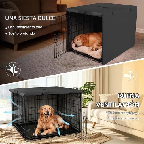 Vista 6 de Explore Land Funda para jaula de perro, 18 pulgadas, color negro