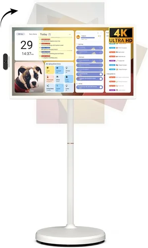 ApoloSign Televisor portátil inteligente UHD 4K de 32 pulgadas, 2ª generación, 16 (8+8) GB de RAM+256 GB, Android 15, certificado EDLA, monitor de