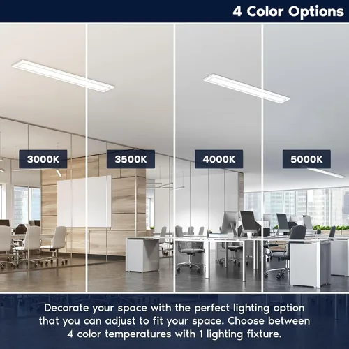 Vista 2 de LUXRITE Panel retroiluminado LED empotrable de 6 x 4 pies, 4CCT seleccionable a color 3000K 3500K 4000K 5000K, potencia seleccionable 18W/28W/40W