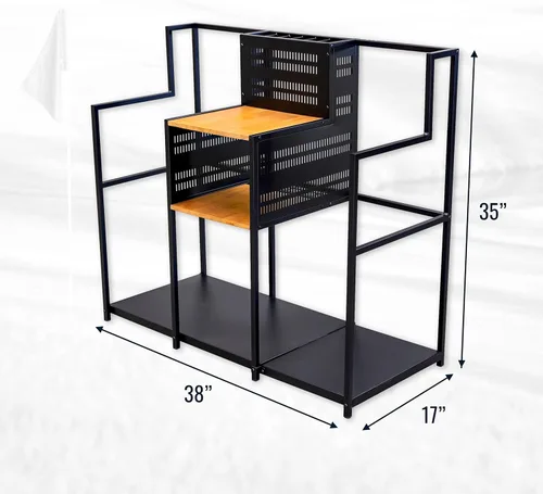 Vista 3 de Organizador de almacenamiento de golf Teal Triangle, almacenamiento gratuito para garaje resistente, contiene palos de golf, bolsas, accesorios