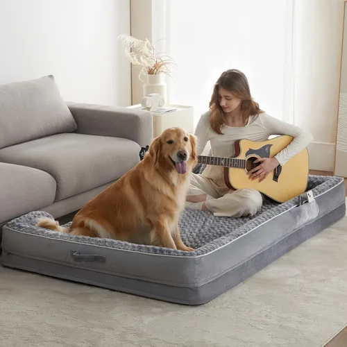 Vista 11 de WNPETHOME - Camas para perros de gran tamaño, sofá cama ortopédica lavable para perros con forro impermeable y parte inferior antideslizante