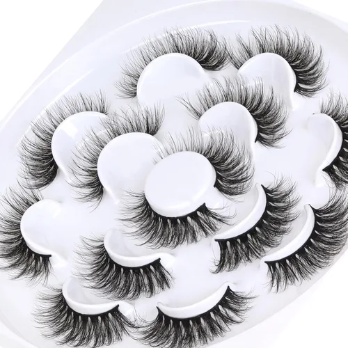 Vista 25 de Veleasha Pestañas postizas de manga puntiagudas, 100% hechas a mano, aspecto natural, pestañas postizas ligeras con banda transparente suave