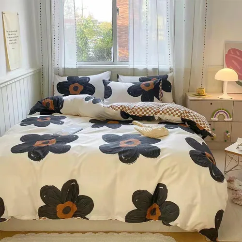 Vista 159 de CLOTHKNOW Juego de edredón de 3 piezas a cuadros color beige óxido, tamaño Full, juego de ropa de cama de cuadros edredón terracota con 2 fundas