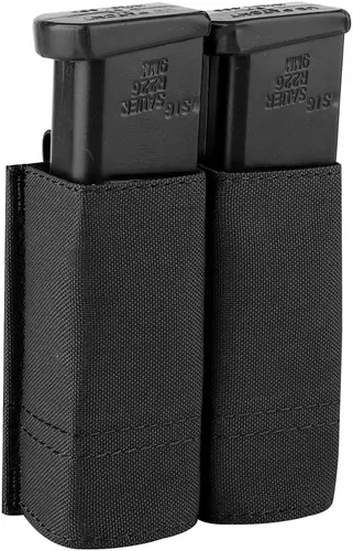 KRYDEX Funda para cargador de pistola simple/doble, funda de nailon para cargador de 9mm con inserto de funda de cargador de liberación rápida
