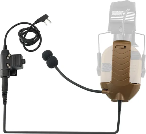 Vista 10 de Micrófono y PTT para Auriculares con Cancelación de Ruido Walkerrazor Airsoft (Negro)
