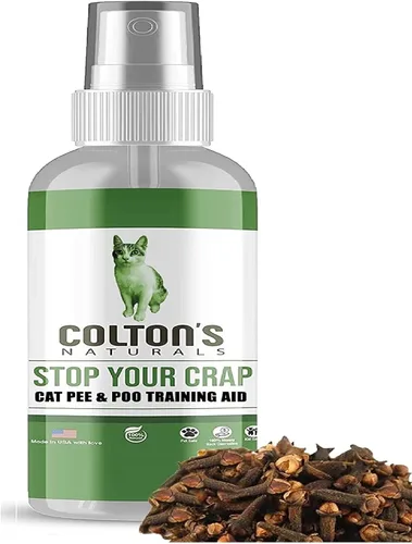 Colton's Naturals Entrenador de manchas para orinar y excrementos de gato, entrena a tu mascota para que deje de orinar, ayuda en aerosol de