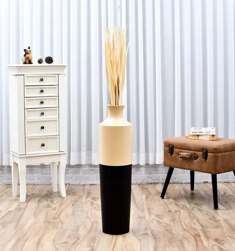 Vista 2 de Ramo de hojas de palmera secas Leewadee de color, rampo para vasijas de suelo, ramita de paja decorativa, paja natural y seca.