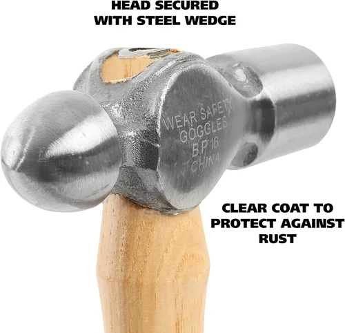 Vista 35 de GreatNeck BP24 Martillo de Bola, 24 Oz. Martillo de Acero Forjado en Caída con Mango de Madera de Nogal Autentico Equilibrado con Precisión