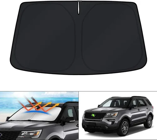 Vista 124 de KUST Parasol para parabrisas para Volkswagen VW Taos 2022-2025 2026, accesorios para ventana, protector de visera solar, plegable, bloquea los rayos