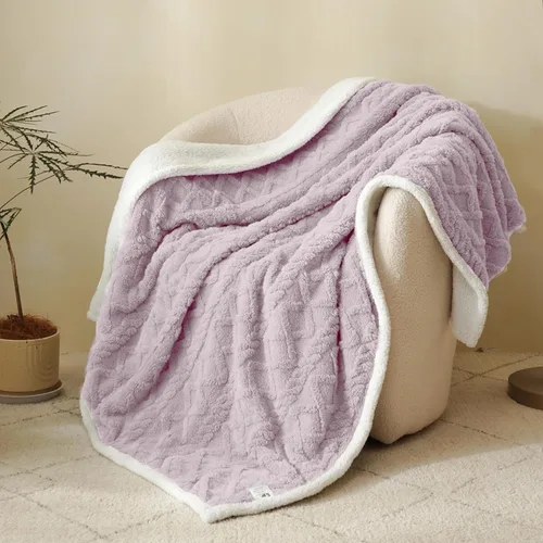 Vista 13 de Simple&Opulence Manta de forro polar sherpa, suave, esponjosa, cálida y acogedora, con elegante patrón 3D para sofá, cama, color azul, 30 x 40