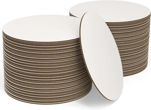 Vista 8 de Tableros redondos blancos para tartas Paquete de 25 – 8 pulgadas Círculos redondos de cartón Bandeja base desechable para pastel Suministros