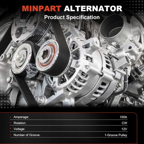 Vista 2 de Alternador apto para Chevy para Buick, reemplazo de alternador de alto rendimiento para 1 un cable autoexcitante, para alternador GM Chrome ADR0335