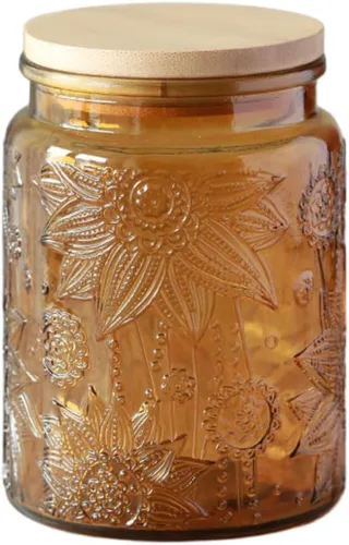Vista 19 de ANSQU Tarro de vidrio azul, recipiente de vidrio vintage de 23.7 FL OZ con tapa hermética, tarro para caramelos/recipiente para azúcar para despensa