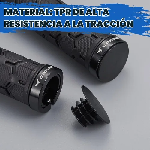 Vista 4 de corki Empuñaduras de bicicleta de montaña con bloqueo, agarre antideslizante para manillar de bicicleta