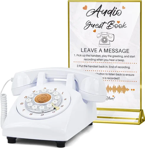 Vista 11 de Libro de invitados de audio, teléfono de boda, mensajes de audio personalizados de memoria de 32 GB, volumen ajustable, con función de repetición