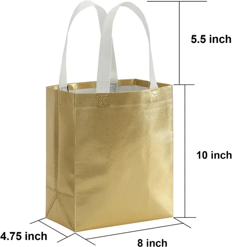 Vista 2 de Tosnail 40 Pack 10 x 8 Inch Reusable Present Gift Bag, Medium Grocery Bags, Shopping Tote Bag for Weddings, Birthday, Party
