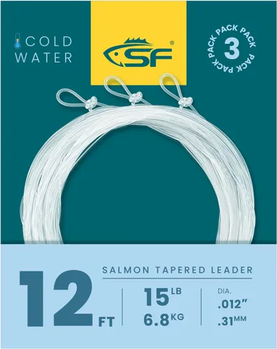 Vista 29 de SF Líder Cónico Pre-Atado con Lazo para Pesca con Mosca de Nailon Transparente para Trucha de Agua Dulce y Salada Bonefish Permit Lubina Salmón