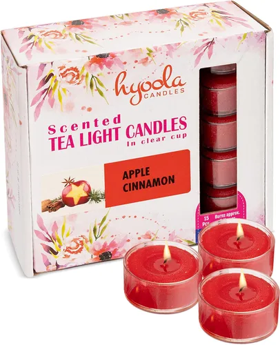 Vista 10 de HYOOLA Velas perfumadas de candelita – Taza transparente – Velas aromáticas Magnolia – 6 horas de tiempo de combustión – Paquete de 15 – Fabricado