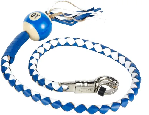 Vista 18 de GARGOYLE BELLS Látigos de Motocicleta de Cuero Genuino de 36" Get Back Whip con Flecos y Bola, Látigos de Motociclista de Servicio Pesado Accesorios