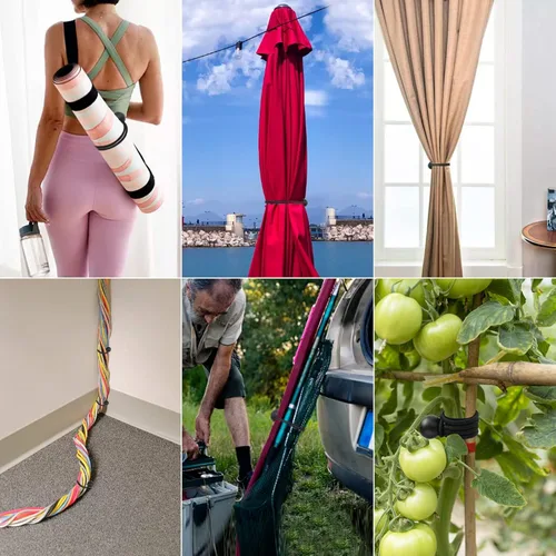 Vista 7 de Ouskr Cuerdas elásticas de 6 pulgadas con bolas, paquete de 50 amarres elásticos para lonas, toldos, refugio de campamento, postes de tienda