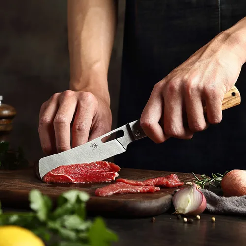 Vista 5 de SENBON Cuchillo de chef plegable de bolsillo ultra afilado de acero inoxidable 440A, cuchillo de utilidad para pelar, cuchillo de fruta, mango
