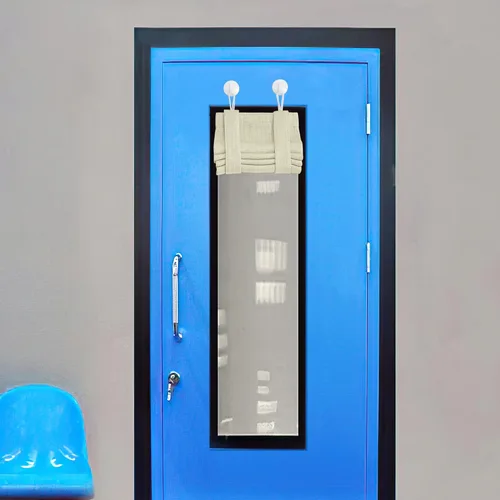 Vista 28 de NICETOWN Cortinas pequeñas para puerta francesa con ganchos autoadhesivos, cortinas opacas de lino sintético con aislamiento térmico para puertas