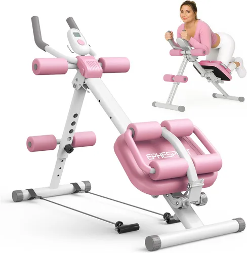 Vista 10 de EPHESPORT Multifunctional Ab Machine, Crunch & Sit-Up Core Trainer, Adjustable Ab Trainer with Knee & Back Support, Foldable, Full Body Workout