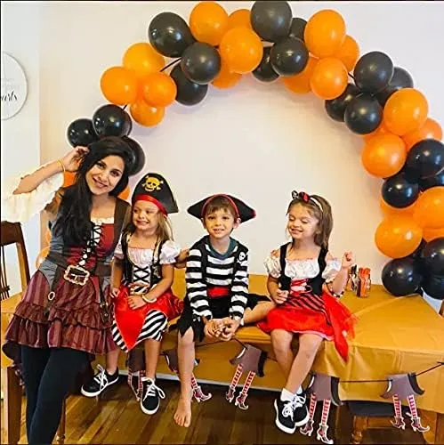 Vista 6 de SPUNICOS Disfraz de pirata para niños con sombrero de pirata parche ocular cutlass pirata