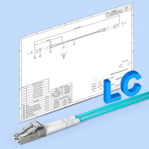 Vista 6 de 10Gtek Cable de conexión de fibra – LC a LC OM3 10Gb/Gigabit multimodo puente dúplex 50/125μm LSZH cable de fibra óptica para transceptor SFP