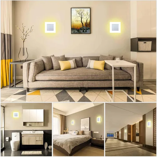 Vista 7 de Kawell Moderno apliques de pared LED de 10 W, lámpara de pared LED cuadrada de acrílico para interiores, lámpara de pared LED minimalista