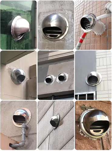 Vista 9 de Tapa redonda de acero inoxidable 304 para ventilación de aire, campana extractora, tapa de lluvia para chimenea, tapa de ventilación de conductos