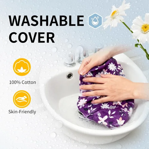 Vista 5 de Almohadilla de calentamiento para cuello, hombros y espalda apta para microondas y lavable 27x5" Bolsas de arroz para microondas para terapia