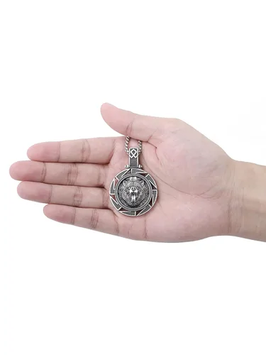 Vista 2 de HAQUIL Bear Necklace, Viking Slavic Bear Head Paw Pendant, Animal Jewelry Gift for Men