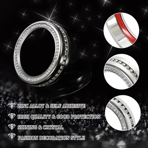 Vista 3 de TOMALL Fundas brillantes para perilla de aire acondicionado compatibles con VW Atlas Tiguan Passat CC consola central de aire acondicionado