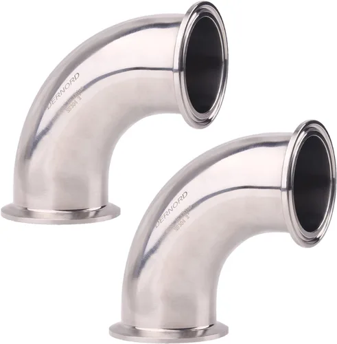 Vista 16 de DERNORD 1" tubo OD codo 90 grados tubería sanitaria SS304 tri abrazadera 1,5 pulgadas