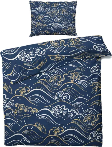Vista 25 de Funda de edredón japonesa tamaño individual Juego de cama de grúa japonesa 2 piezas Funda de edredón con patrón de microfibra suave con lazos