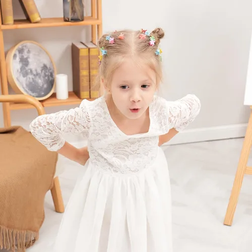 Vista 6 de 128 PCS Pinzas Mini para Cabello de Niñas Bebés Clips Tipo Garra Accesorios para Cabello con Flores Barrettes para Niñas de Escuela Niños