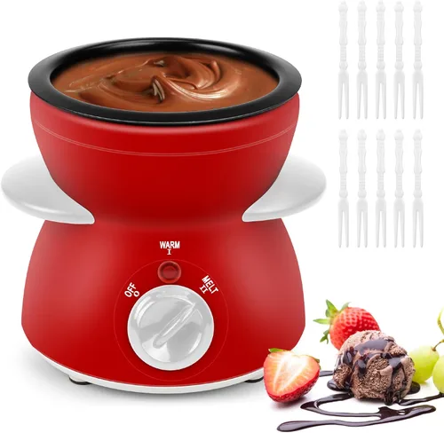 Vista 8 de Mini olla para fundir chocolate, fuente de fondue de chocolate, máquina calentadora de 8.79 onzas para chocolate con leche, queso, mantequilla