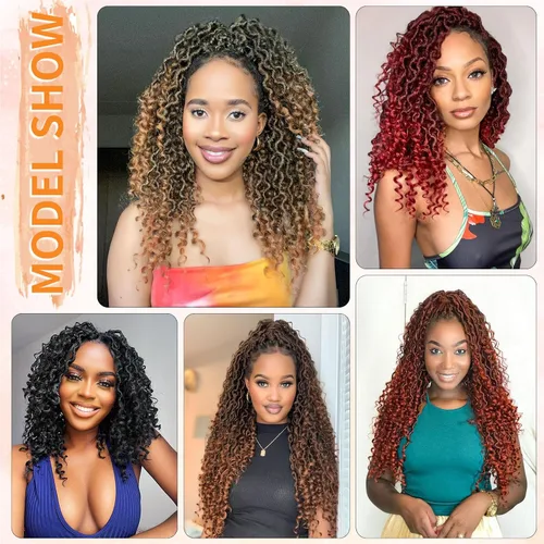 Vista 6 de Wodun Goddess Locs - Cabello de ganchillo de 14 pulgadas, 8 paquetes de cabello sintético de ganchillo, cabello de ganchillo previamente enrollado